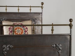 Antique French Napoleon III Period Iron and Brass Campaign Bed, circa 1870