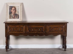 Antique English Oak Dresser Base Serving Table, circa 1830