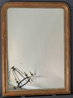 Large Louis Philippe Antique French Gold Leaf Mirror, circa 1880
