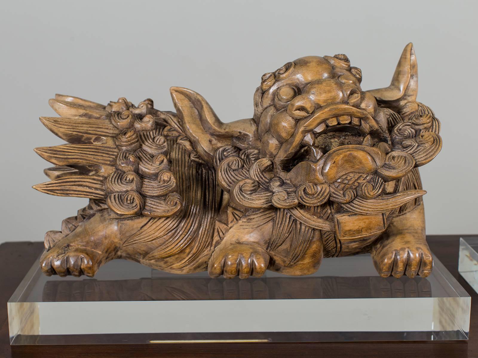 Receive our new selections direct from 1stdibs by email each week. Please click follow dealer below and see them first!

The marvelous sculptural impact of these antique Chinese Foo Lions circa 1875 has been enhanced by the addition of custom