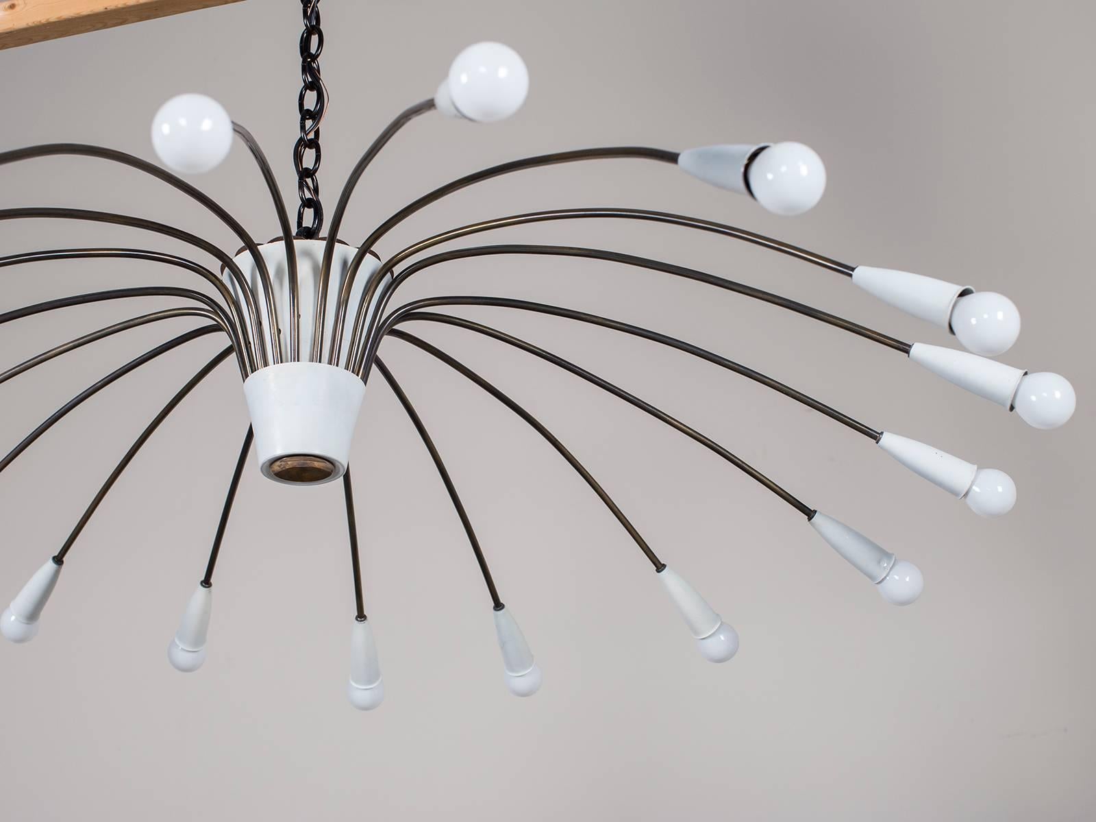 Mid-20th Century Mid-Century Modern Chandelier Stilnovo Style, circa 1960