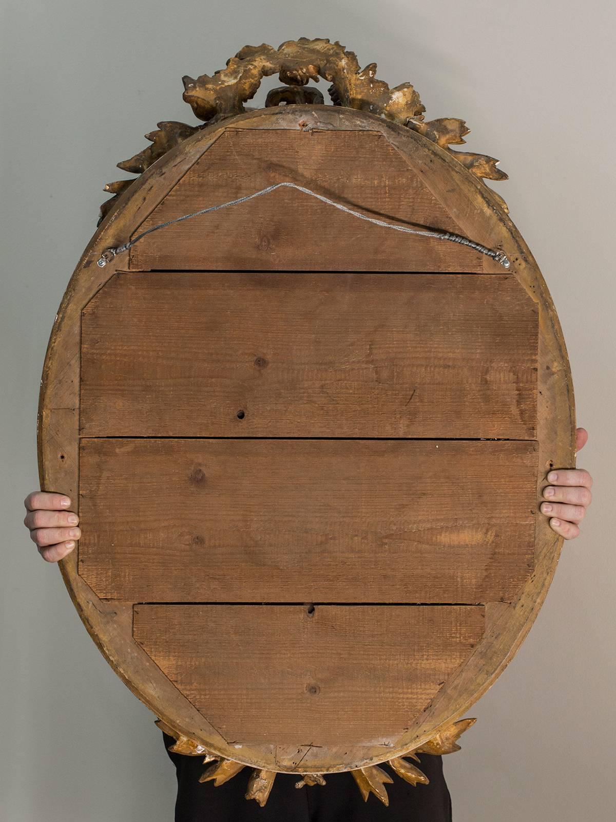 Antique French, Louis XVI Style Oval Mirror, circa 1890 1