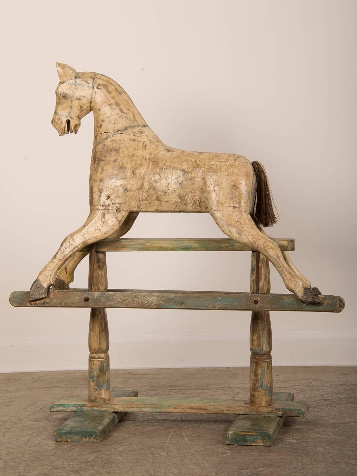 20th Century Painted Wood Rocking Child's Hobby Horse, France For Sale