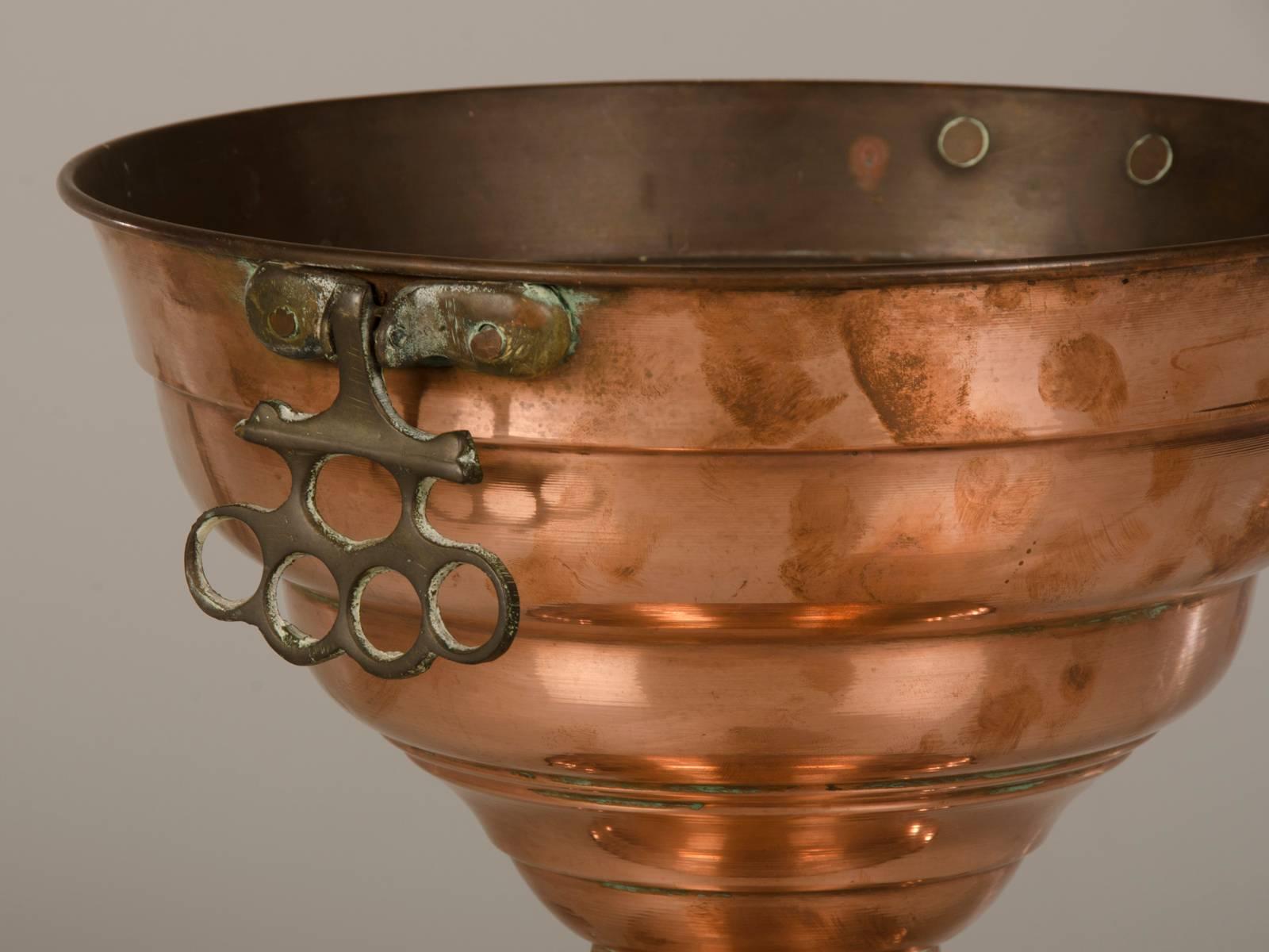 Aesthetic Movement Antique French Copper Vase, circa 1910 Double Bowl Shape For Sale