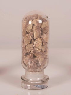 Set of Three Antique French Glass Cylinder Bottles for Mineral Specimens