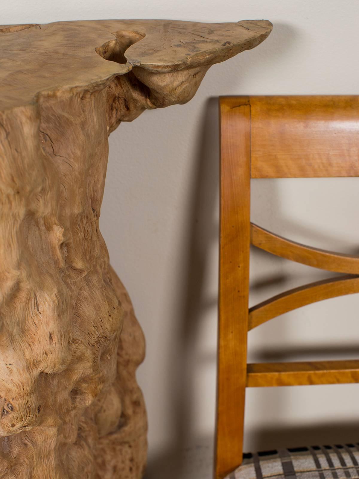Contemporary Natural Washed Teak Organic Console Table from Indonesia For Sale
