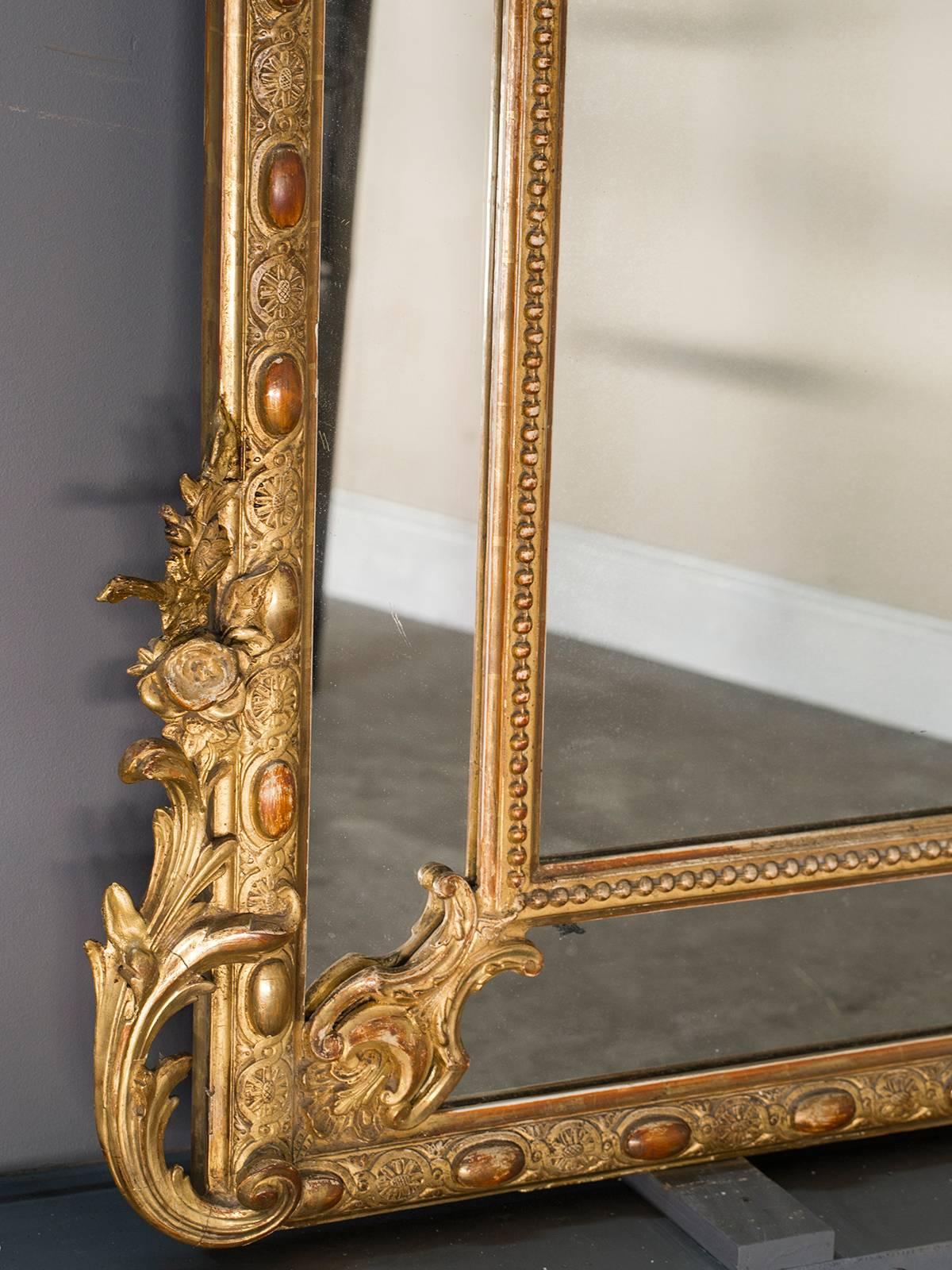 large antique gold leaf mirror