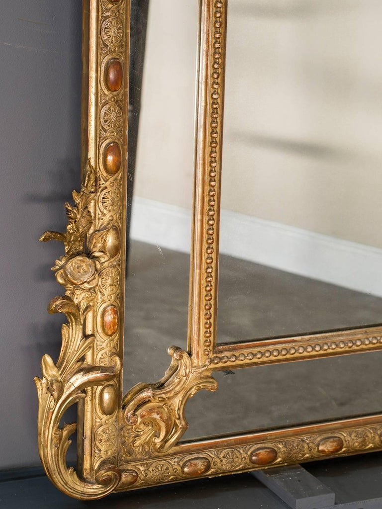 Large Antique French Gold Leaf Pareclose Mirror, circa 1890 at 1stdibs
