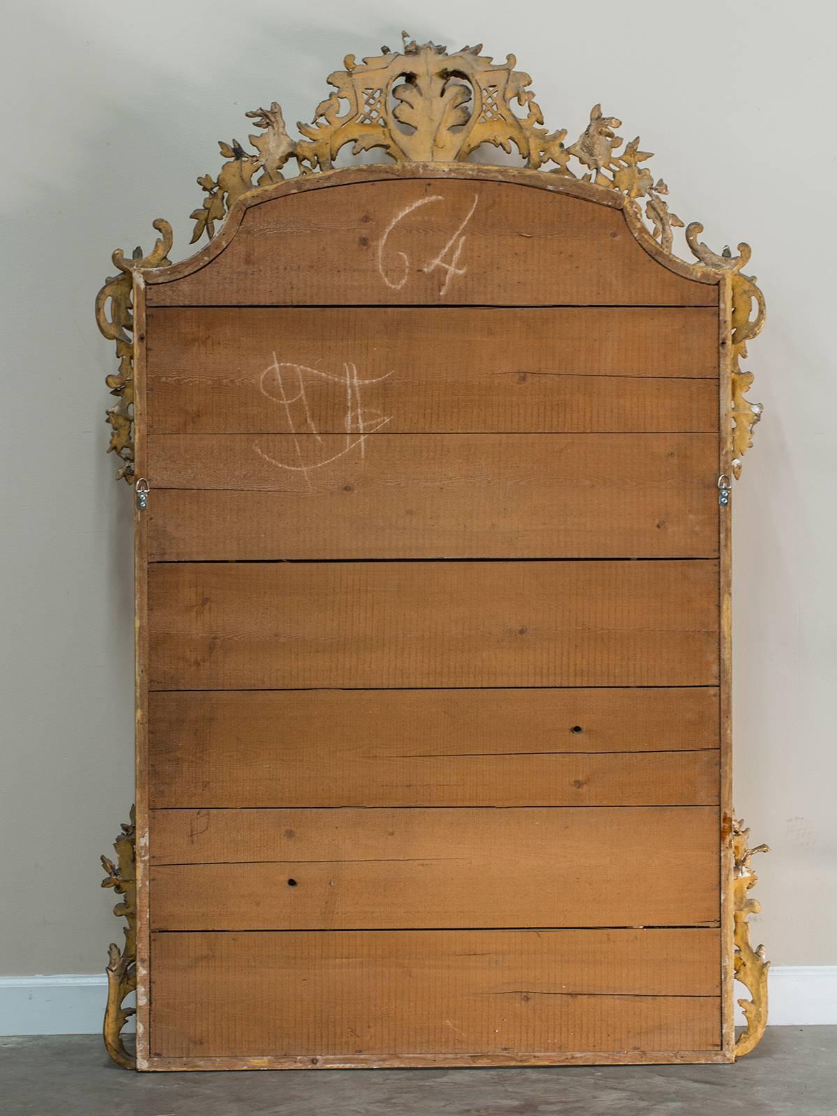 Large Antique French Gold Leaf Pareclose Mirror, circa 1890 In Excellent Condition In Houston, TX