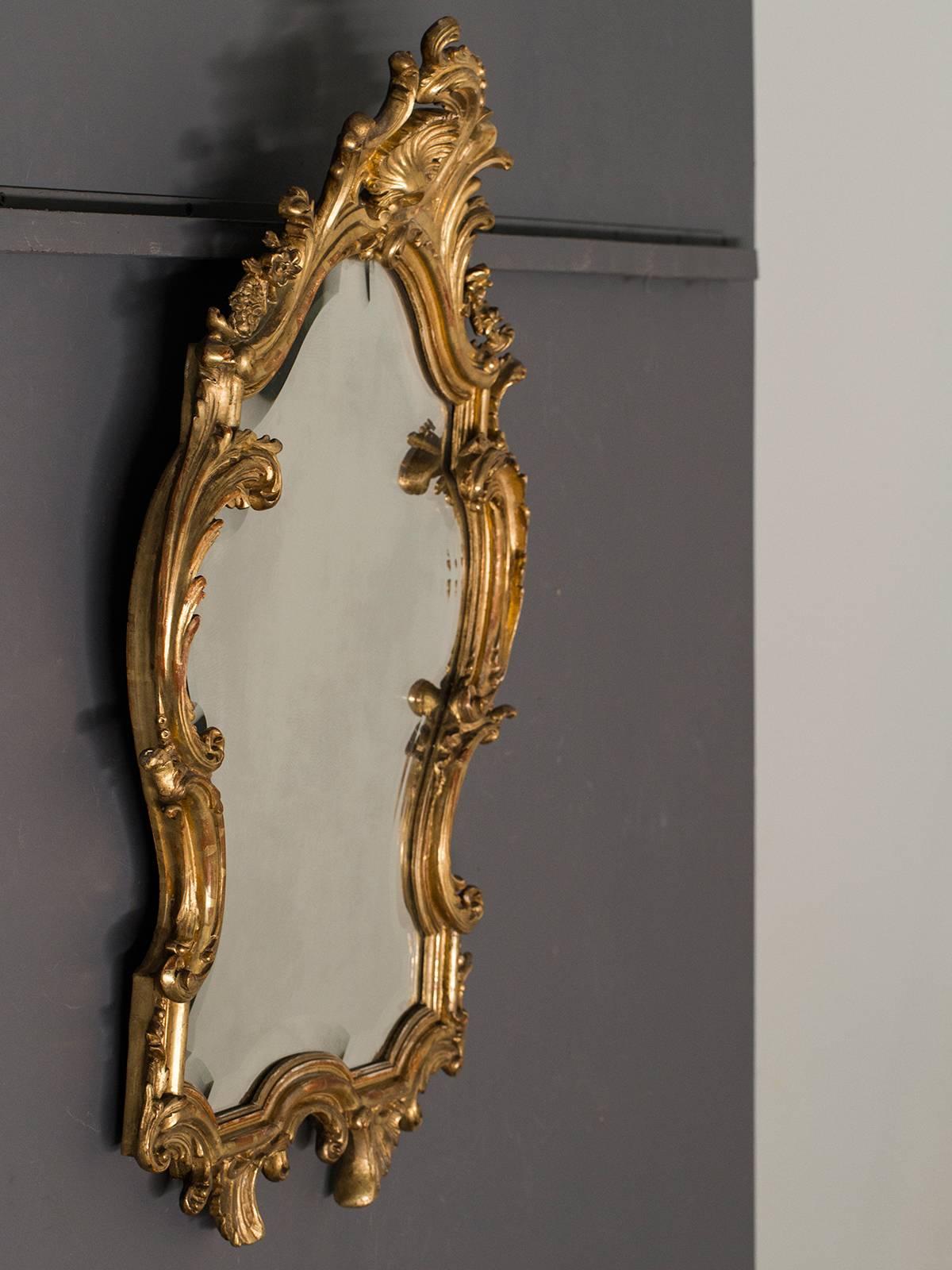 Antique French, Louis XV Style Rococo Mirror, circa 1890 In Excellent Condition In Houston, TX