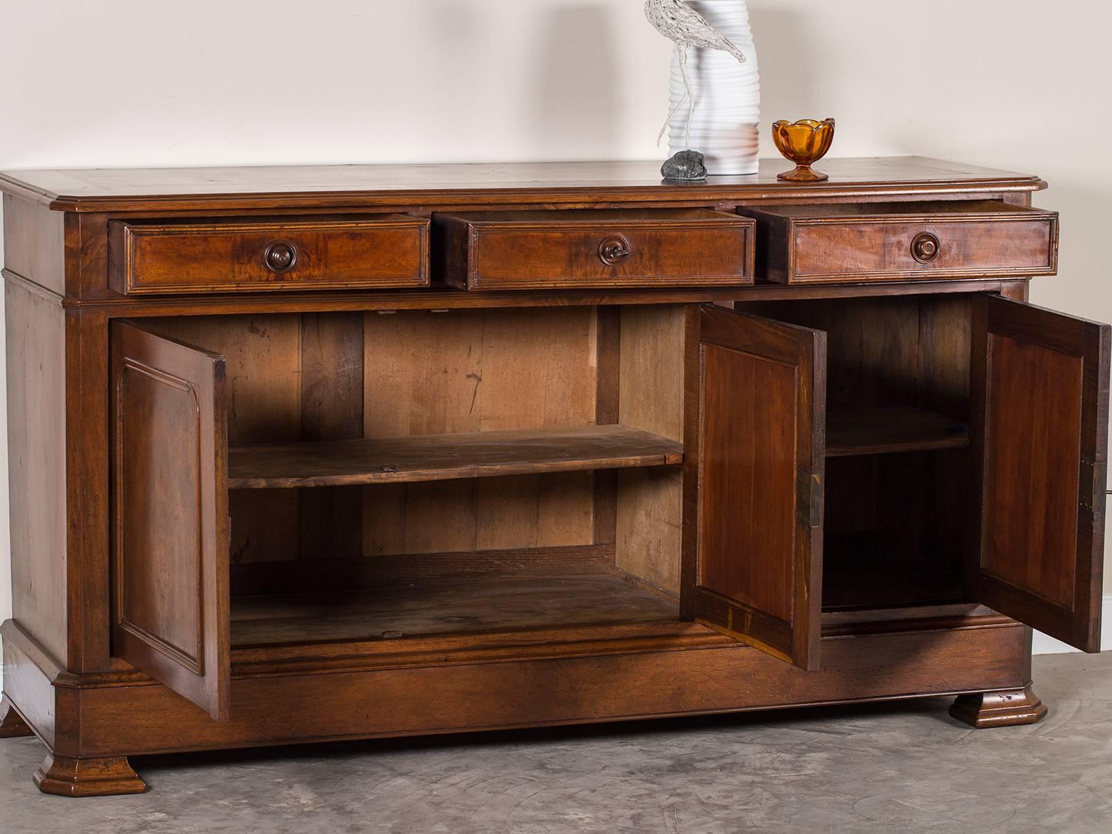 Antique French Louis Philippe Walnut Enfilade, circa 1870 1