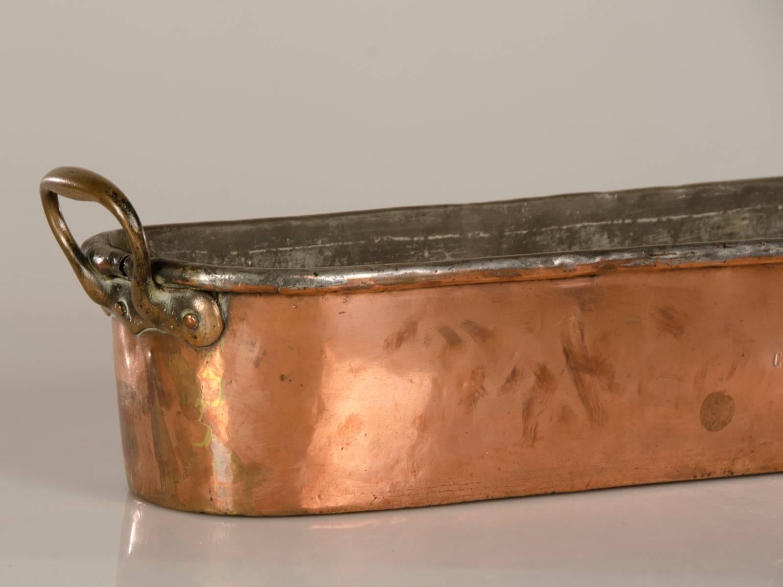 Country French Copper Vessel for Poaching Fish, Maker's Stamp, circa 1875