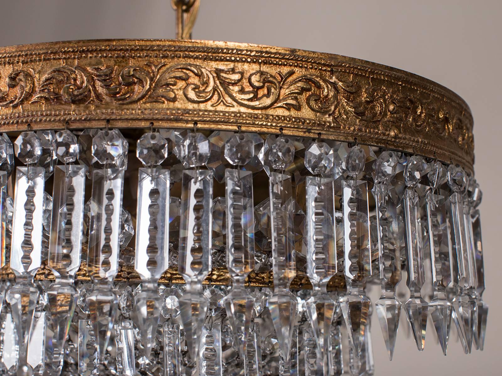 Early 20th Century Antique French Empire Style Crystal Chandelier, circa 1900