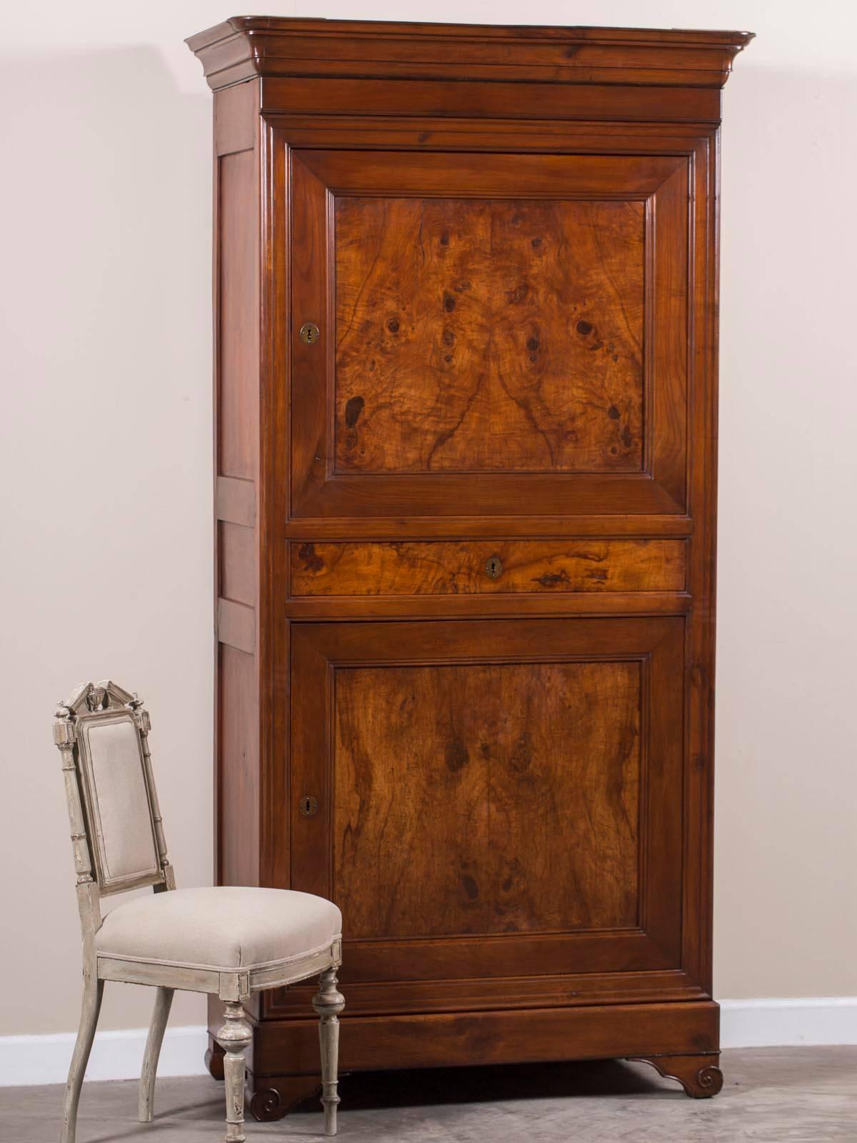 Be the first to see our new arrivals directly through 1stdibs! Please click follow dealer below. 

This beautiful antique French Louis Philippe cabinet armoire from France circa 1870 is known as an 