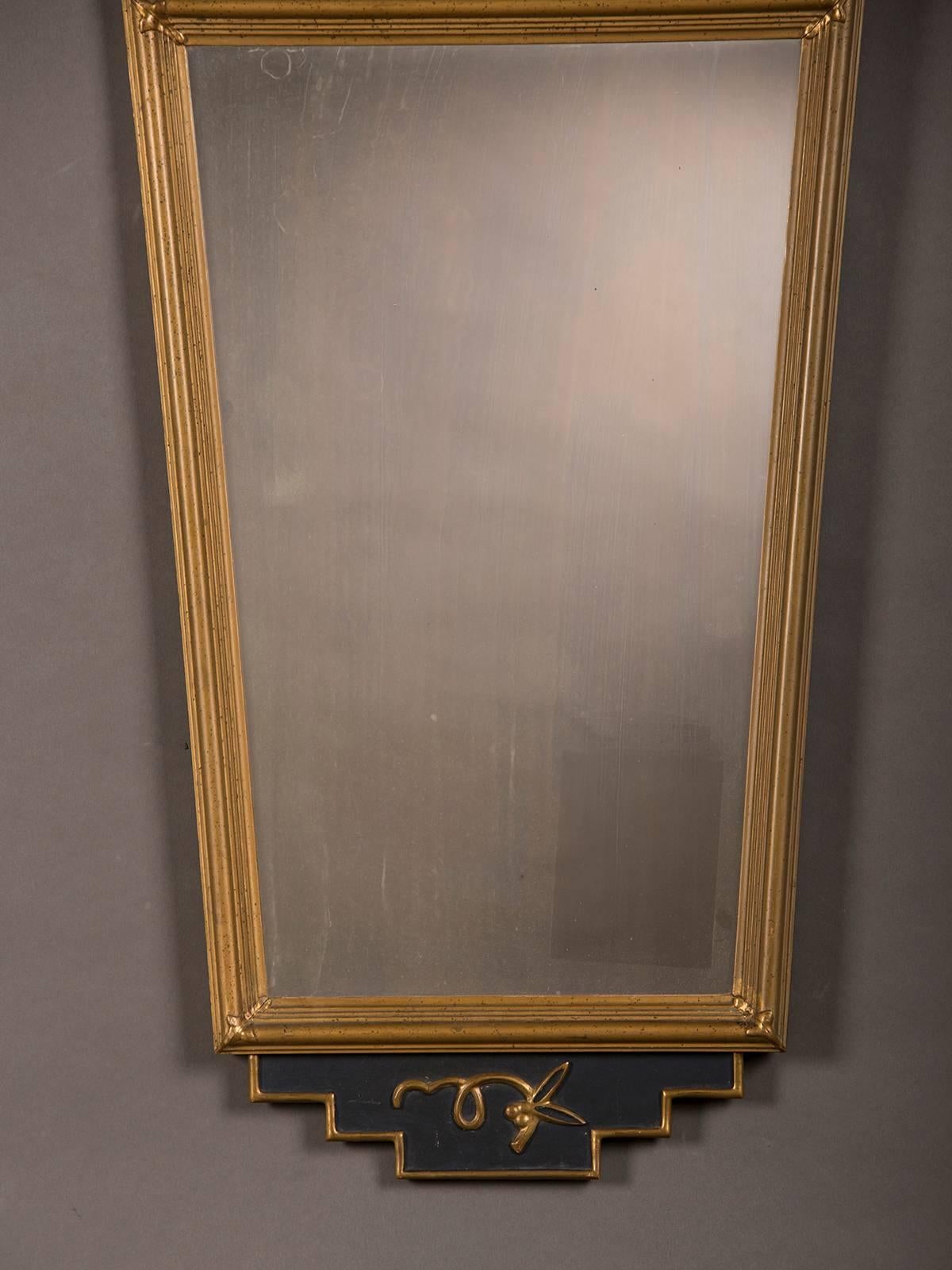 Hand-Painted Antique Neoclassical Swedish Painted Mirror, circa 1890 For Sale