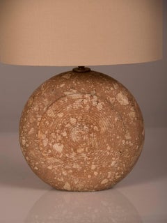 Vintage Italian Solid Stone Disk Lamp, circa 1950