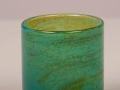 Vintage Handblown Turquoise Signed Mdina Glass, circa 1975