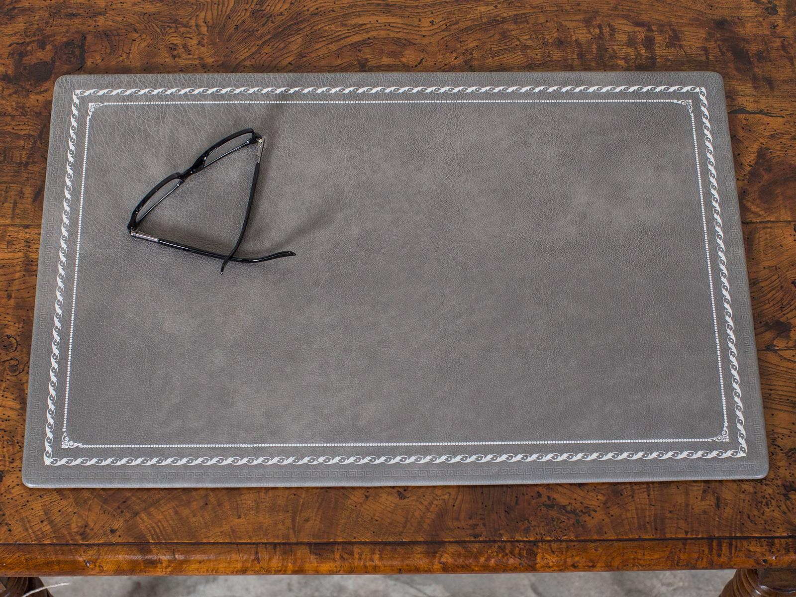 Custom Grey Leather Desk Pad Blotter Hungary, circa 2015 at 1stDibs