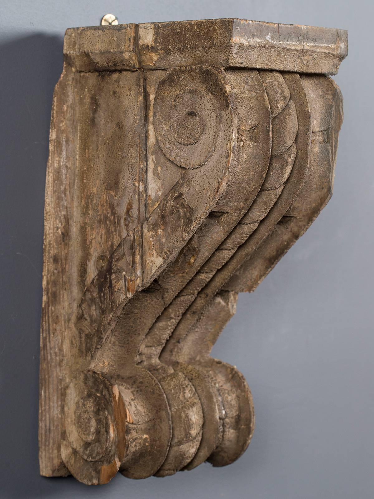 Hand-Carved Antique French Wall Bracket Corbel, circa 1850