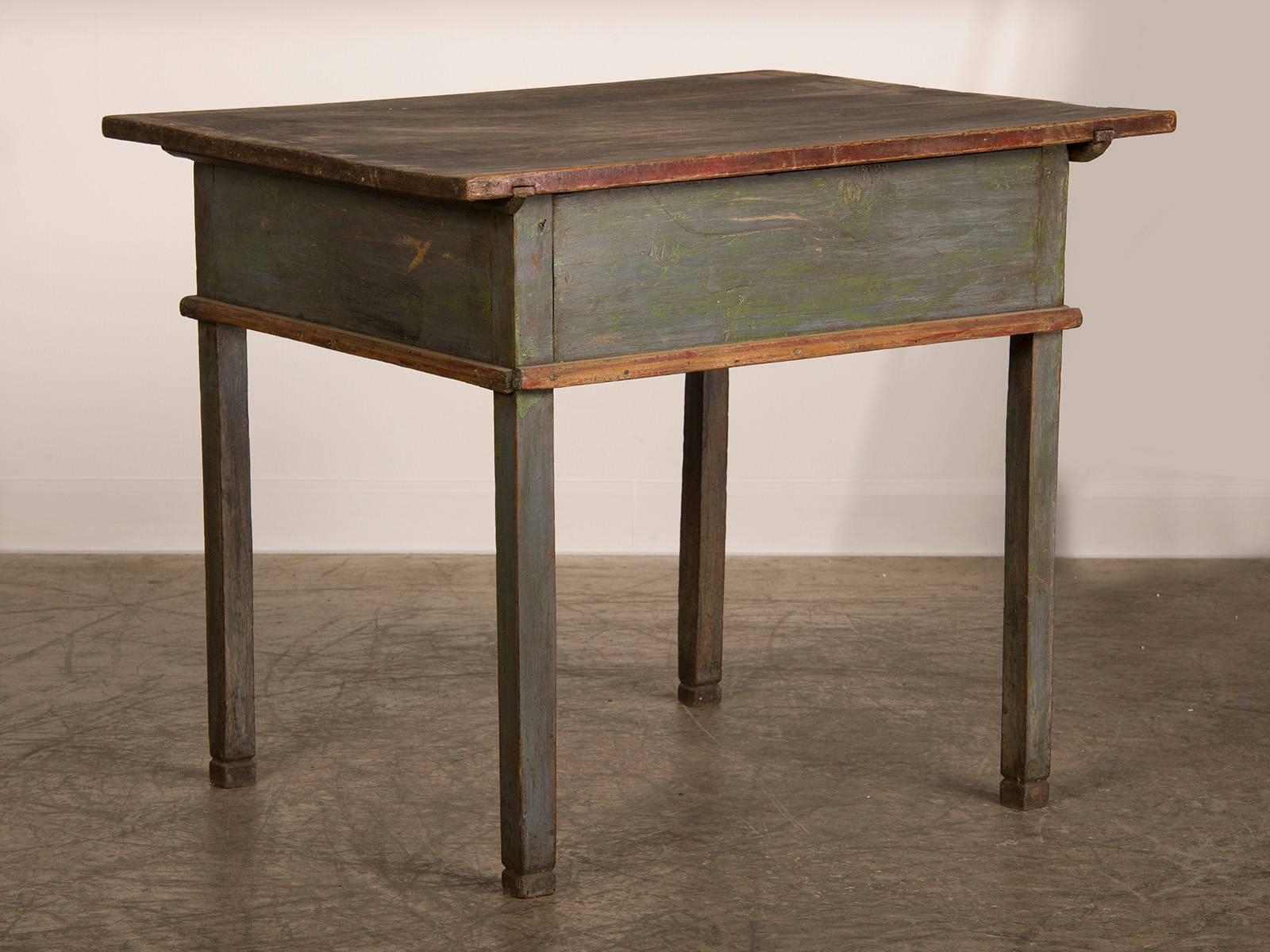 Antique Rustic German Painted Workbench or Writing Table, circa 1790 For Sale 2