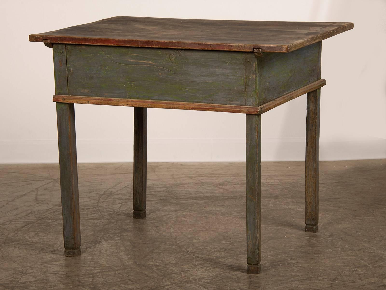 Antique Rustic German Painted Workbench or Writing Table, circa 1790 For Sale 1