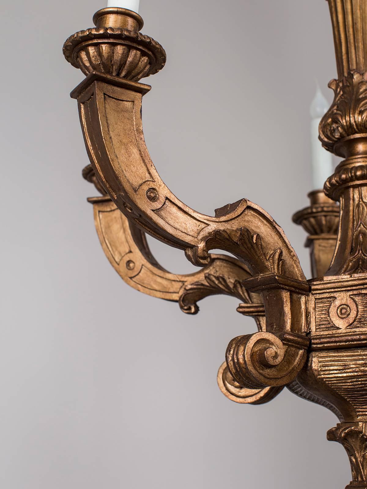 Antique French Giltwood Chandelier, circa 1900 1