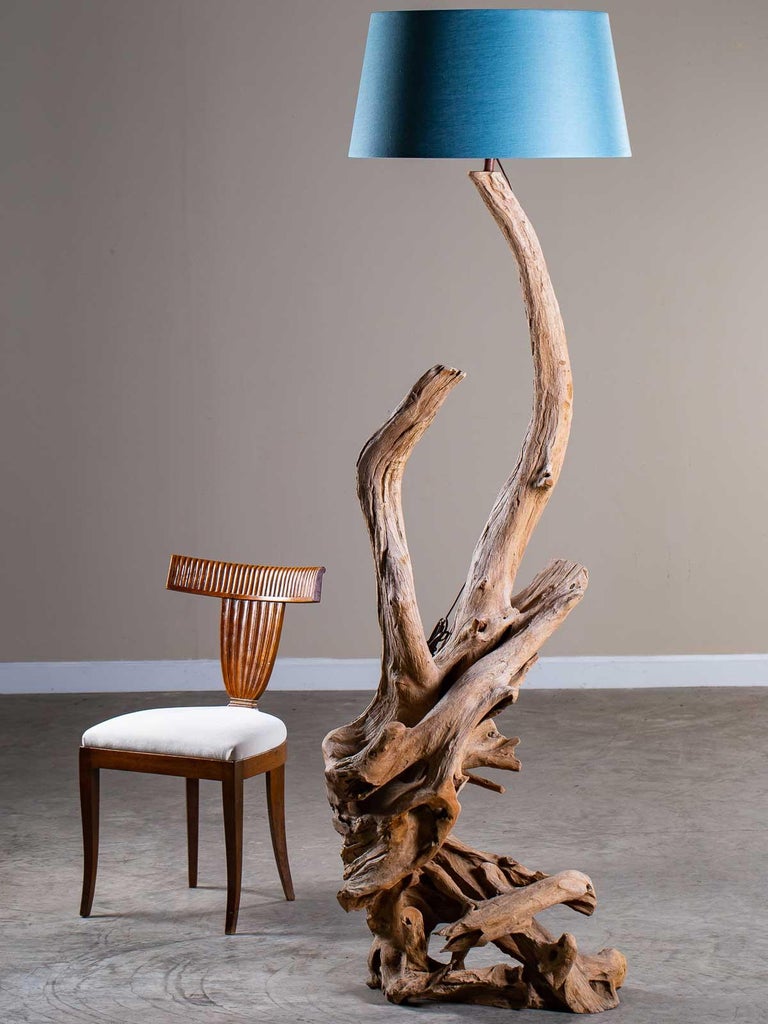 Organic Modern Natural Driftwood Floor Lamp Custom Shade For At Incredible Organic Modern Driftwood Floor Lamp Crafted Entirely By Nature Harvested From The Ss Of