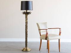 Tall Brass Vintage French Palm Tree Lamp, Maison Jansen Style, circa 1960
