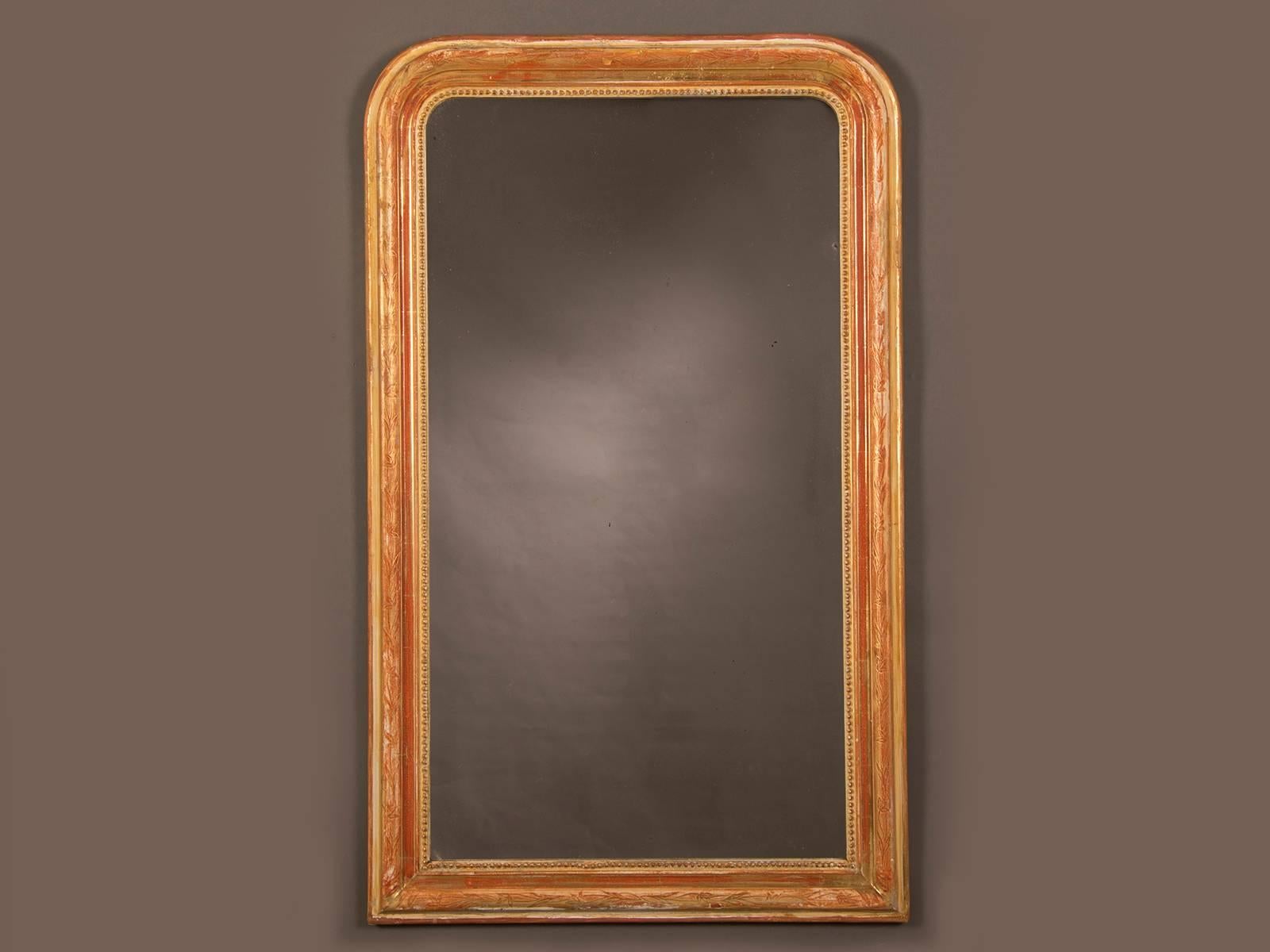 Louis Philippe Style Antique French Gold Leaf Mirror, circa 1880 For Sale 1