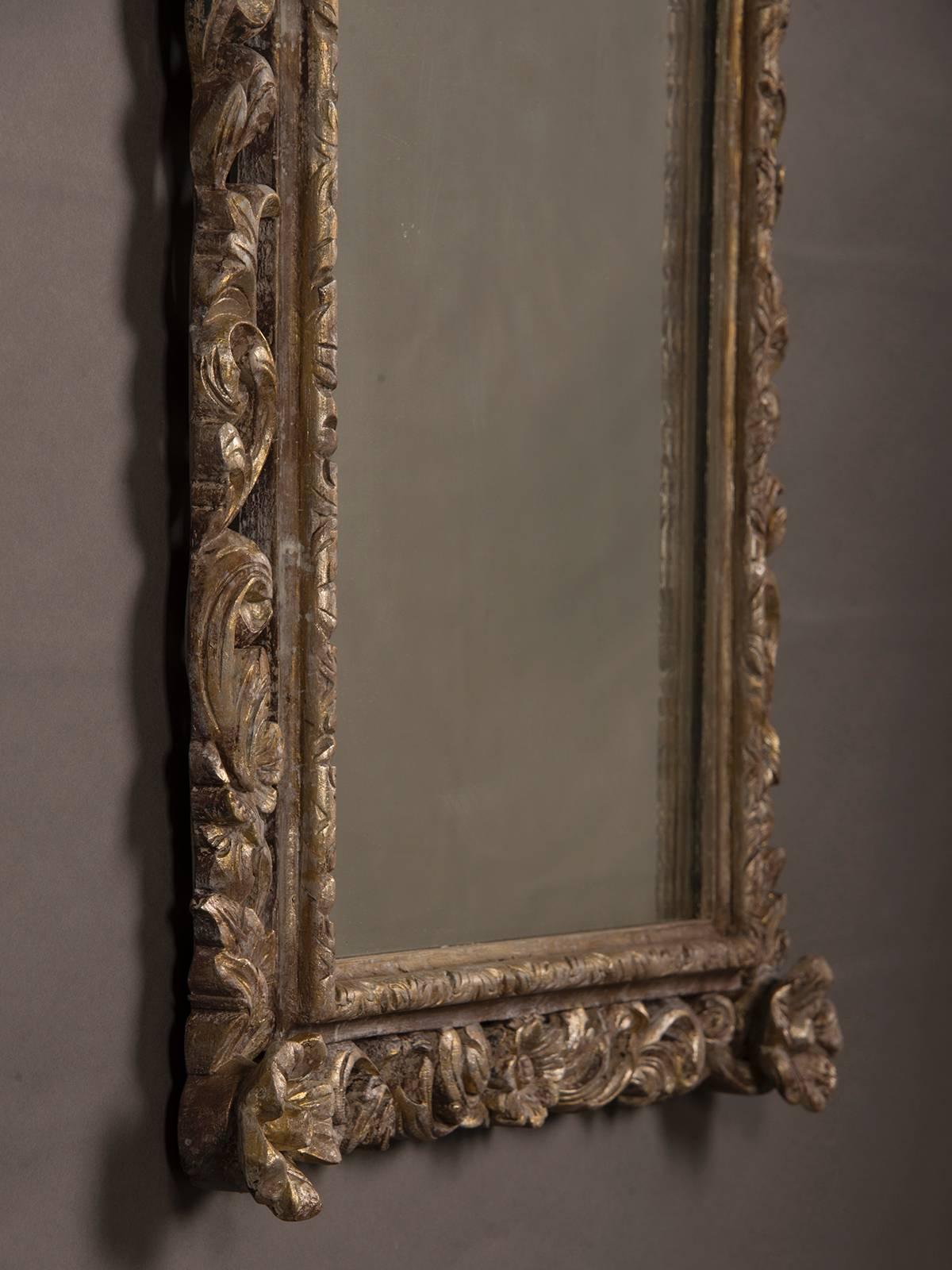 Antique English Charles II Style Painted Mirror, circa 1880 4