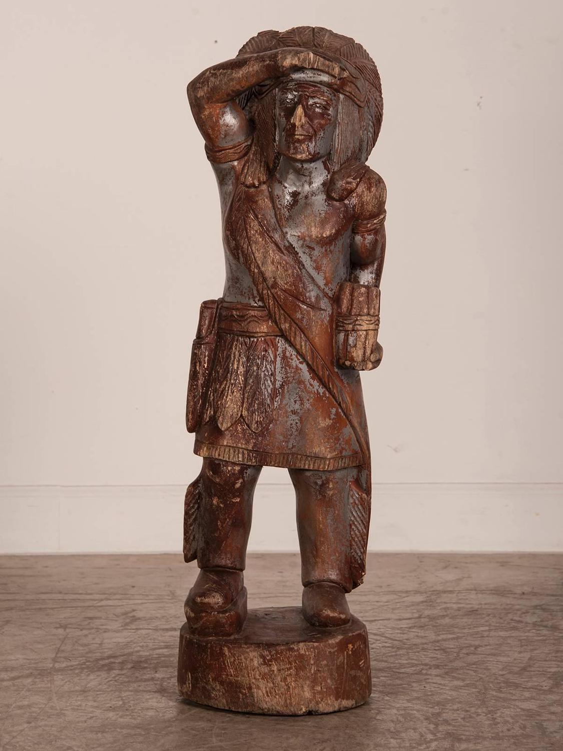 Antique American Cigar Store Indian Sculpture United States circa 1880