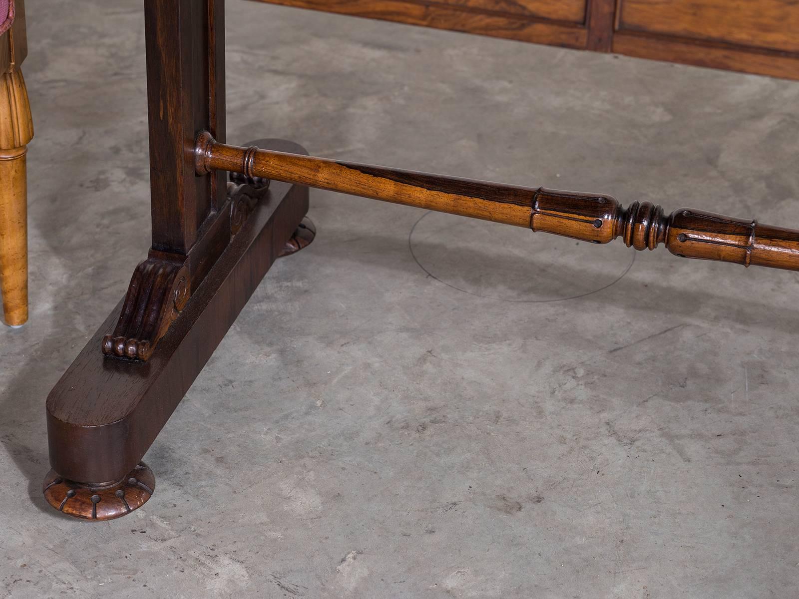 Antique English William IV Rosewood Library Table, circa 1835 3