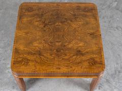 Unique Vintage German Art Deco Period Burl Walnut Square Table, circa 1930