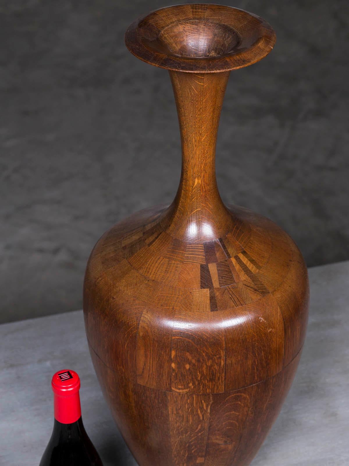 Collection of Three Art Deco Timber Vases, De Coene Frères, Belgian circa 1940 1