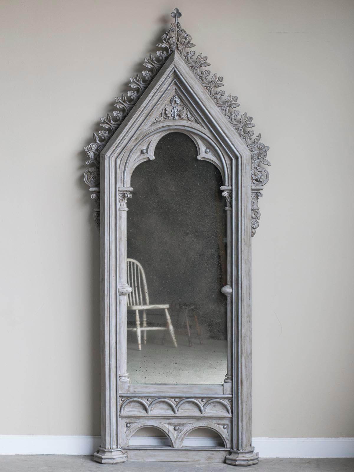 Receive our new selections direct from 1stdibs by email each week. Please click on “Follow Dealer” button below and see them first!

Exceptional antique German painted Gothic framed mirror from Germany circa 1820 now enclosing an antiqued mirror.