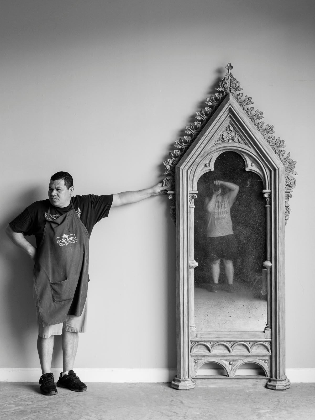 tall antique mirror