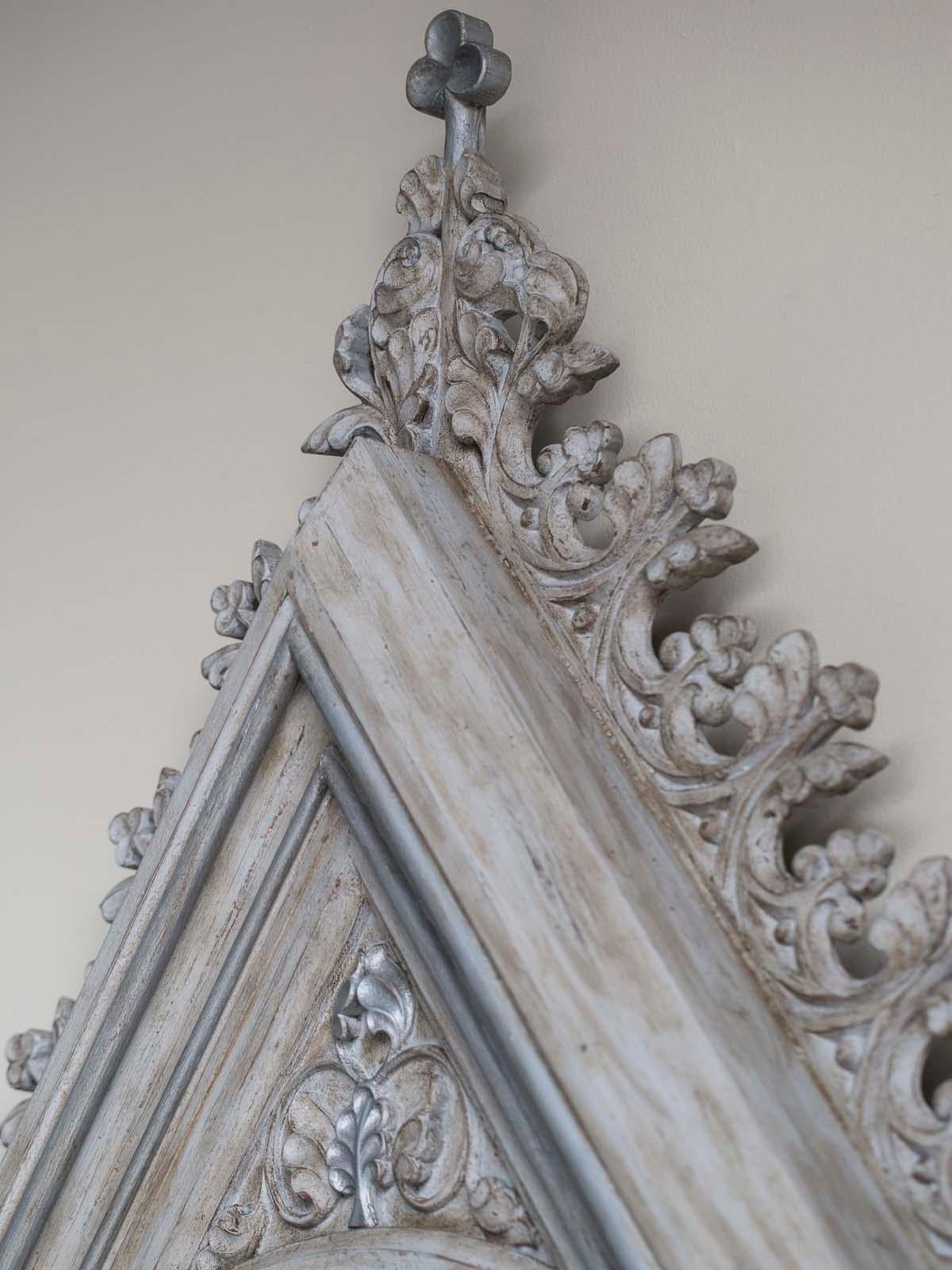 Early 19th Century Tall Antique German Painted Mirror circa 1820 Enclosing an Antiqued Mirror