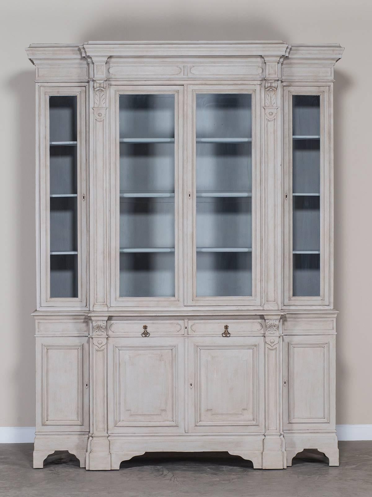 Receive our new selections direct from 1stdibs by email each week. Please click Follow Dealer below and see them first!

Henri II style antique French painted bibliothèque or display cabinet circa 1875 of breakfront form possessing the original