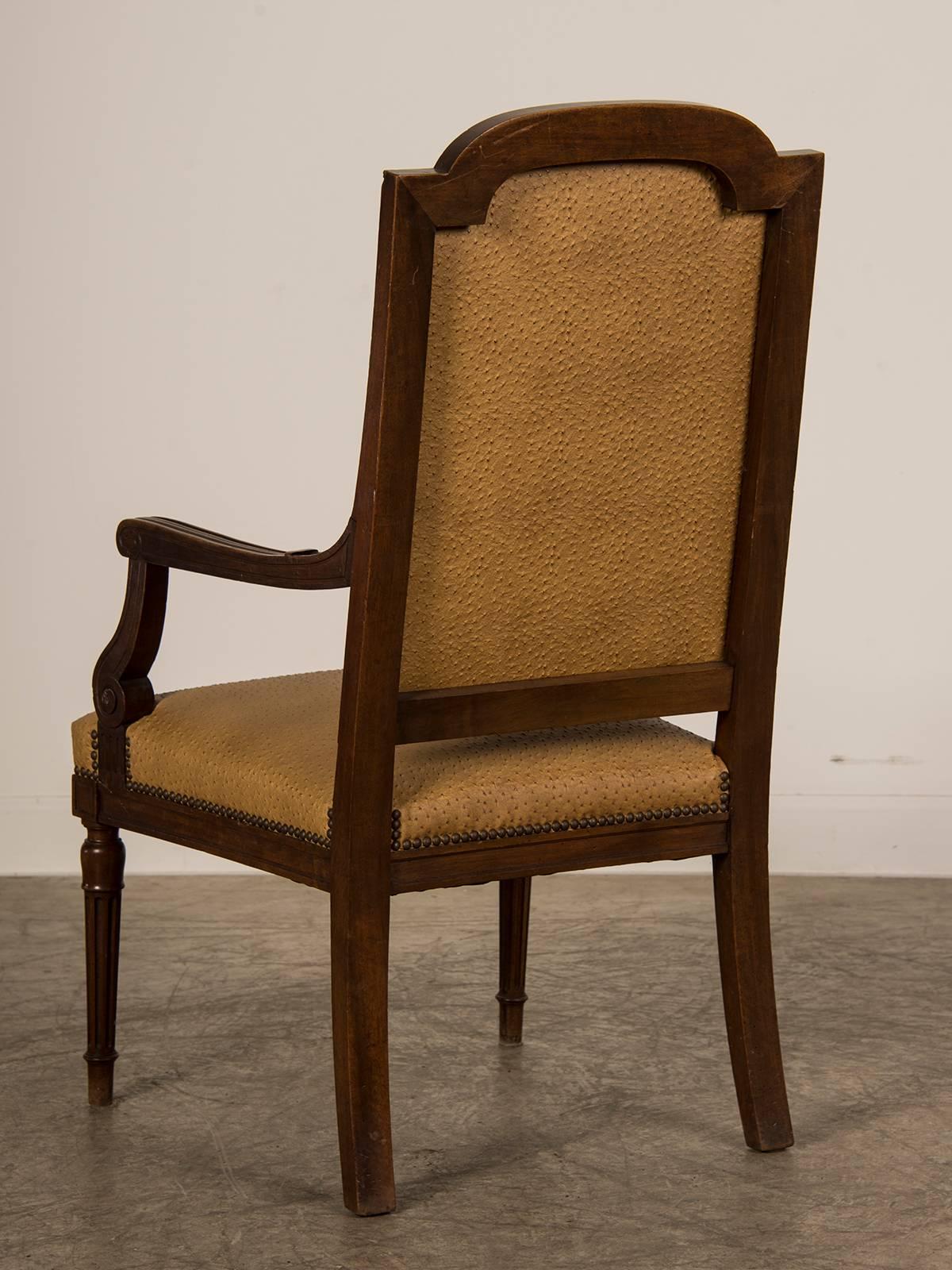 Large Antique French Louis XVI Style Walnut Fauteuil, circa 1860 For Sale 1
