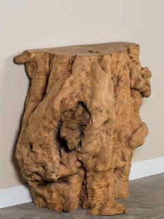 Natural Washed Organic Teak Console Table from Indonesia, circa 2000