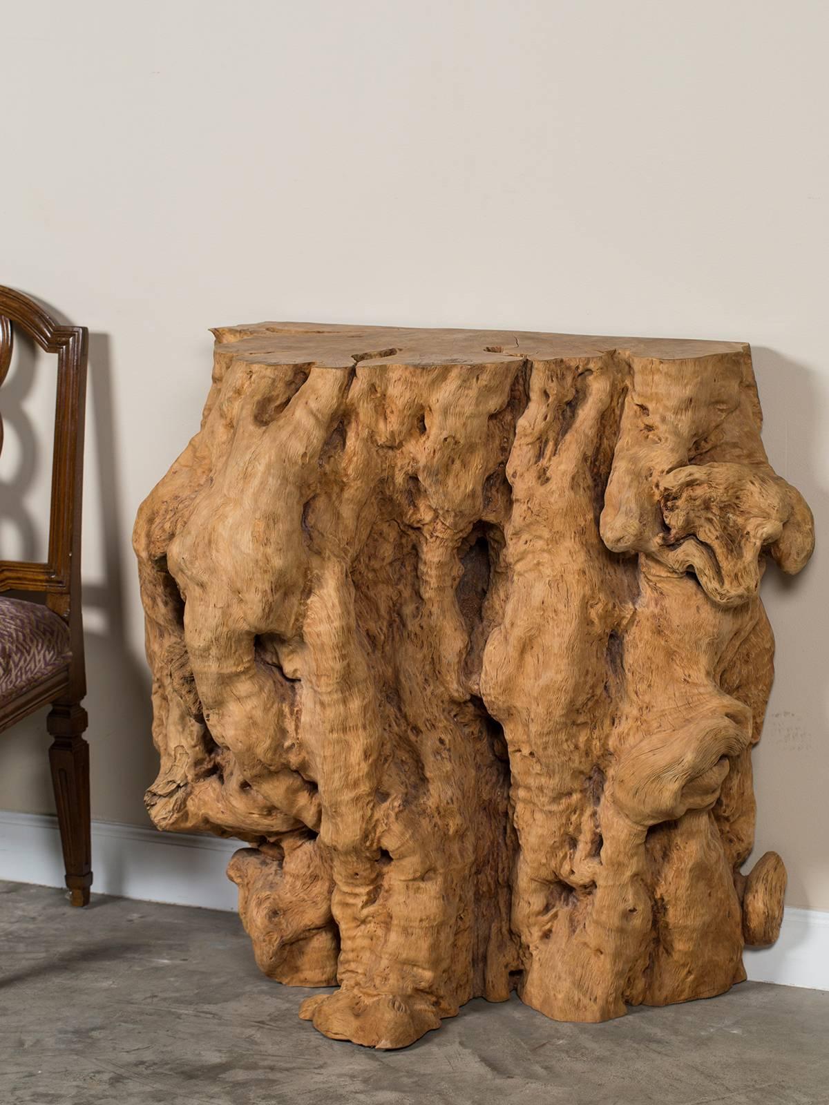 Indonesian Natural Washed Organic Teak Console Table from Indonesia, circa 2000 For Sale