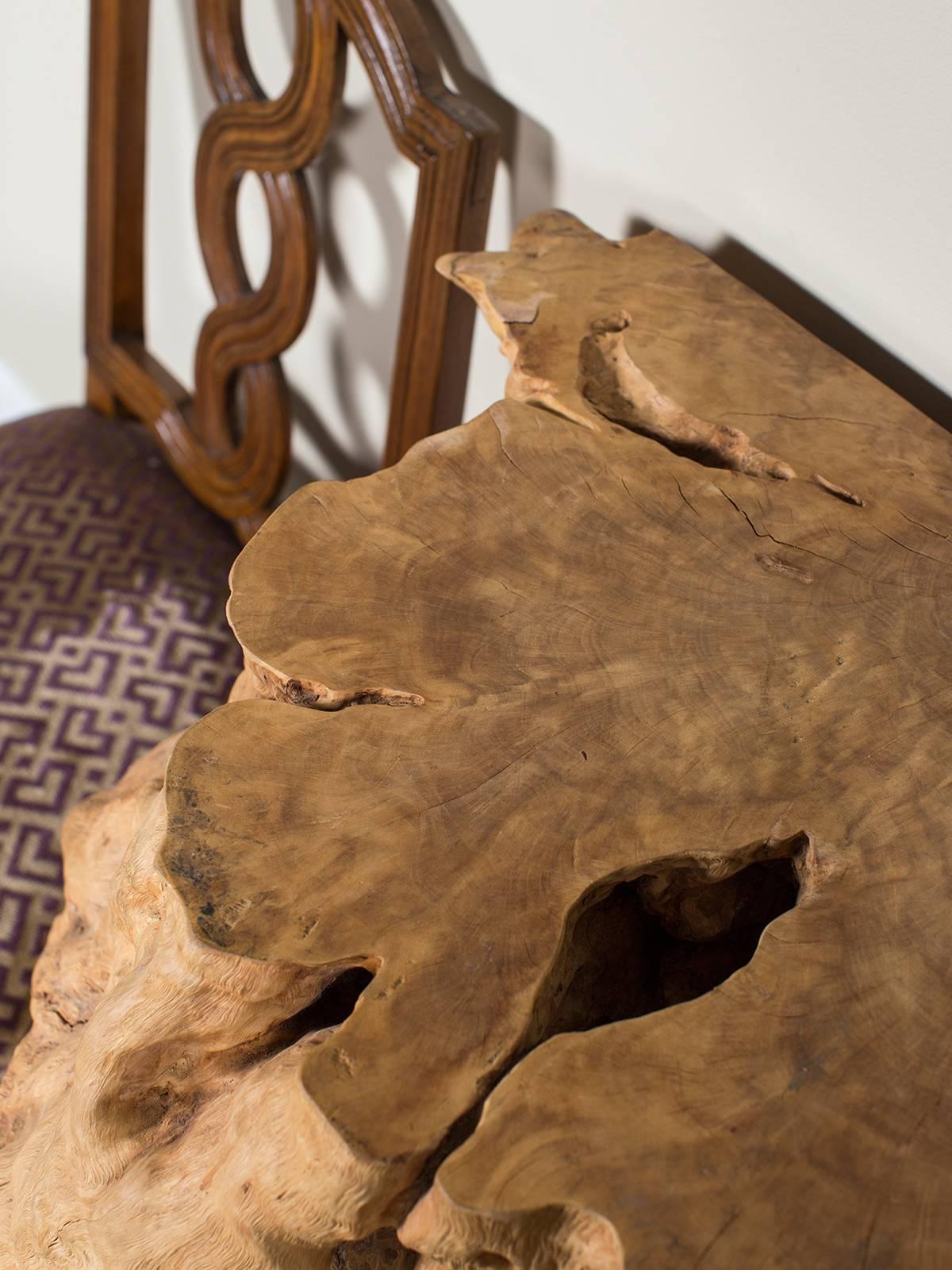 Natural Washed Organic Teak Console Table from Indonesia, circa 2000 For Sale 3