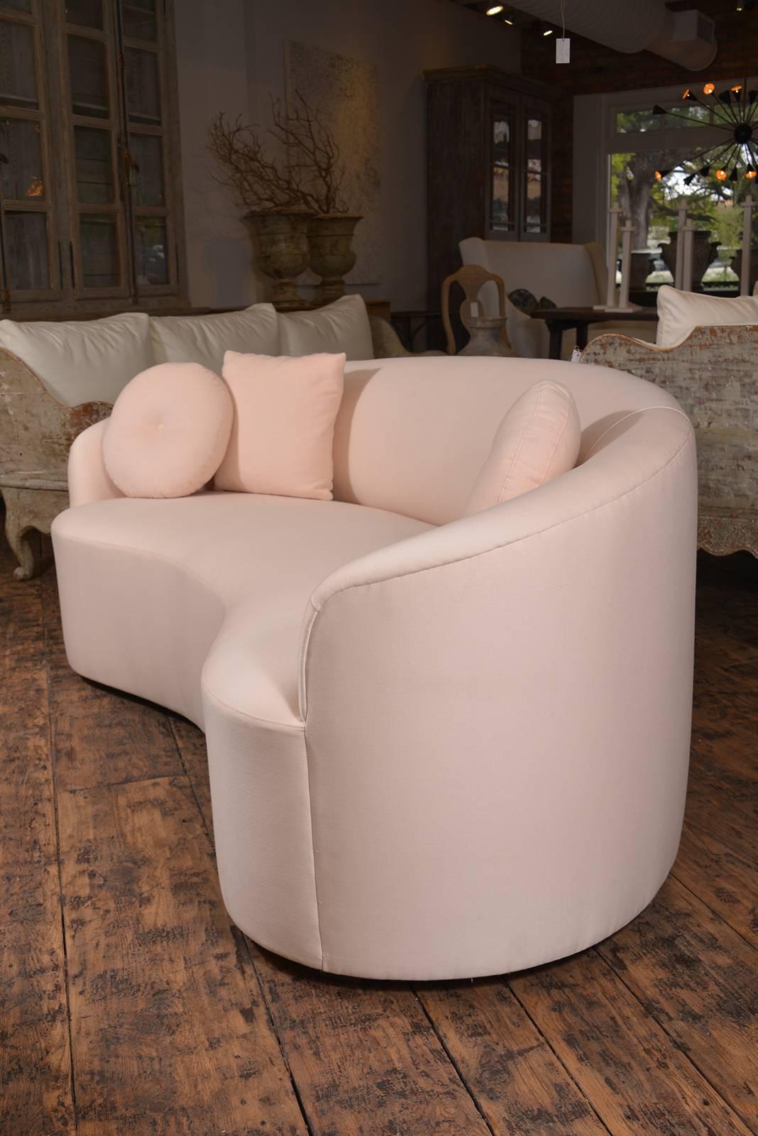 Custom Curved Sofa by M Naeve In Excellent Condition For Sale In Houston, TX