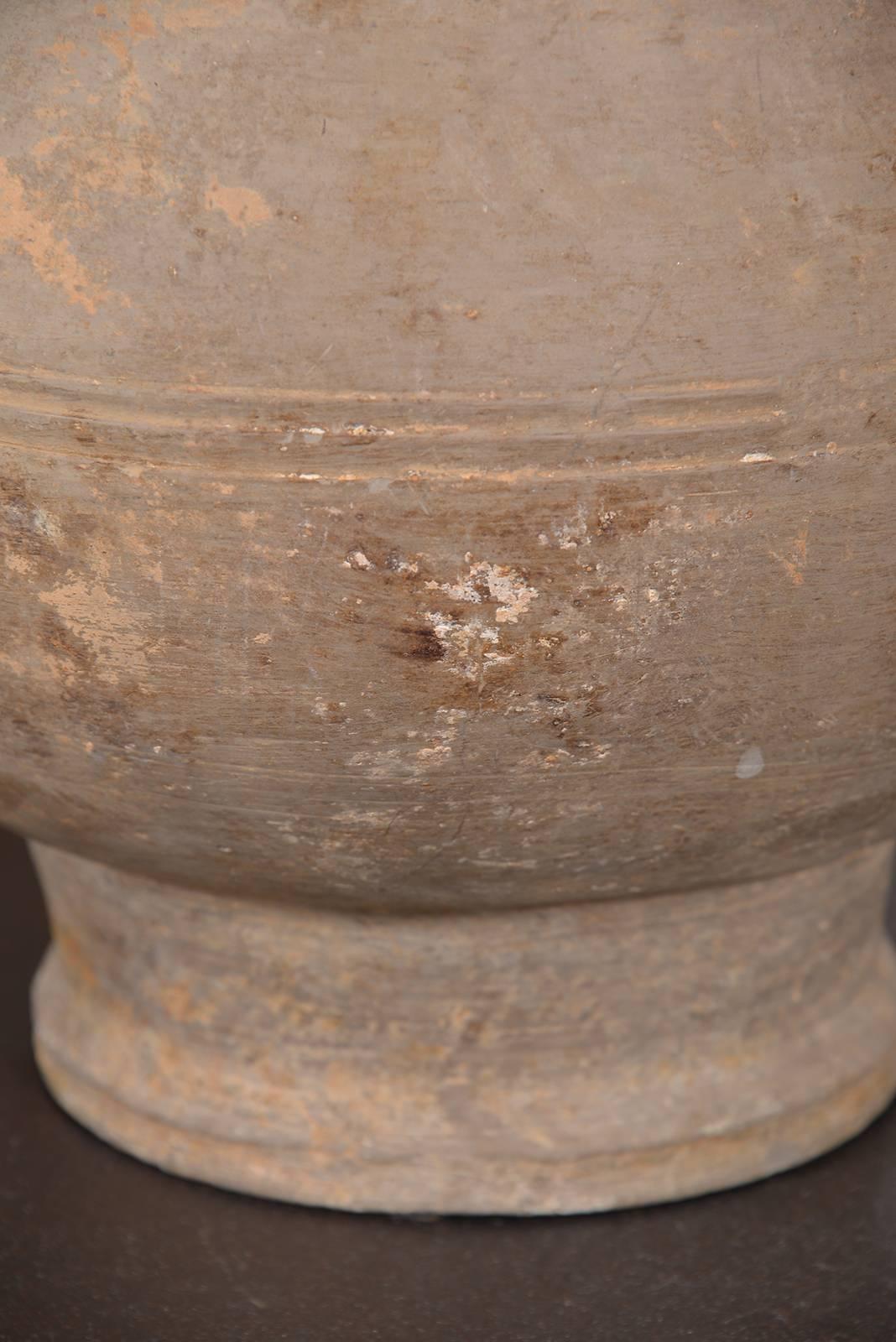 Chinese Han Dynasty Unglazed Vase Antique Table Lamp 1