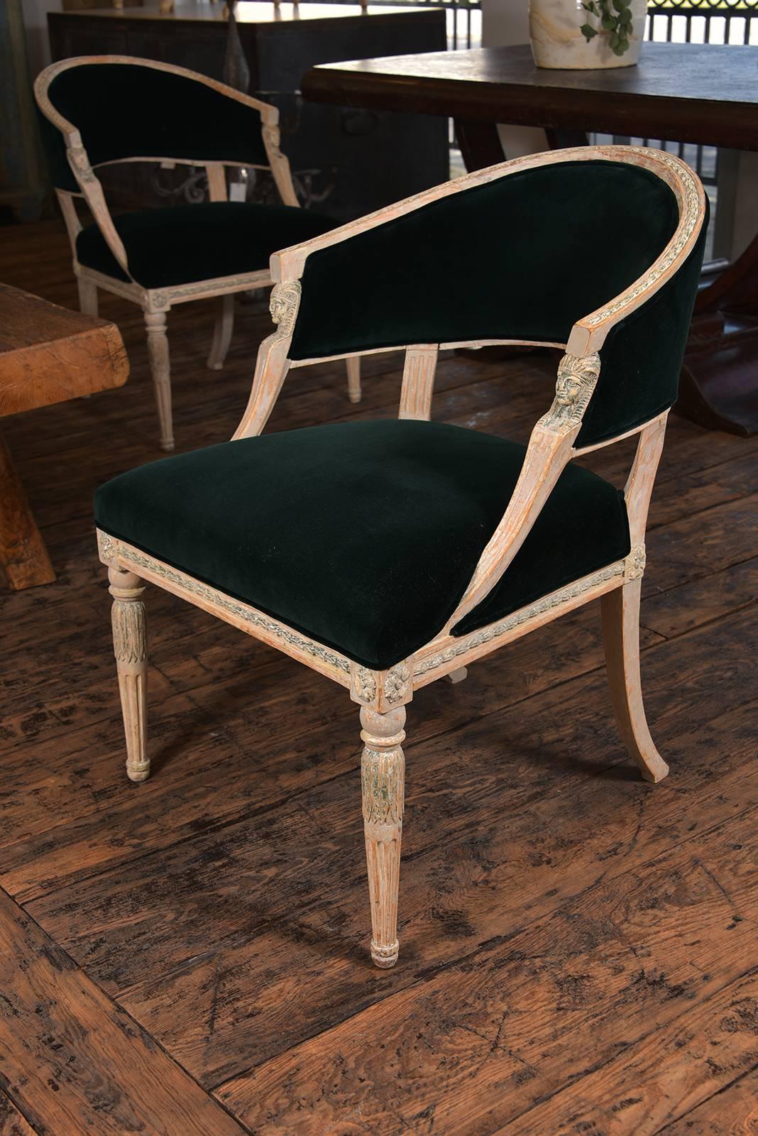19th Century Swedish Gustavian Barrel Back Chairs For Sale