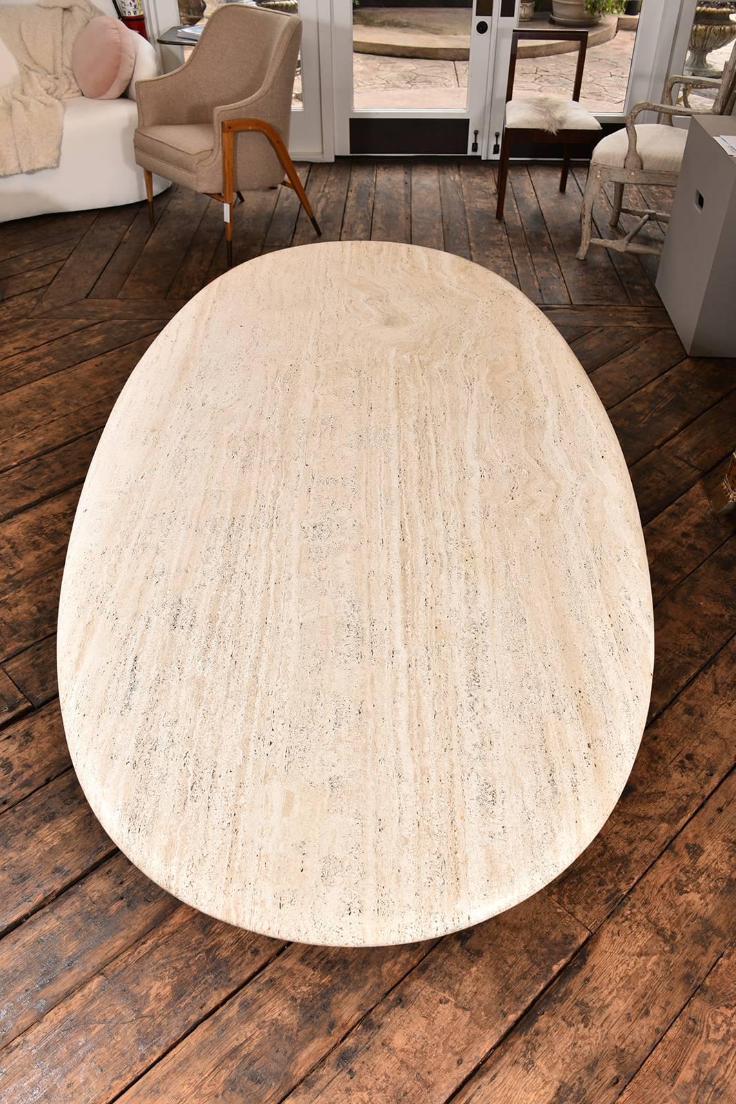 Mid-20th Century French Travertine Table