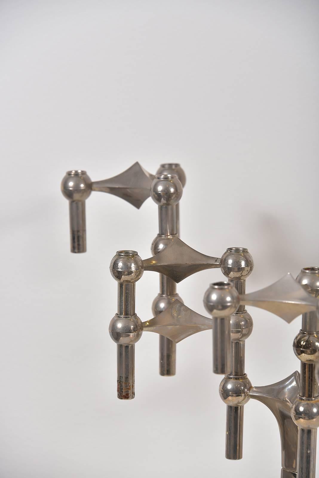 Mid-20th Century Silvered Bronze Candelabras For Sale