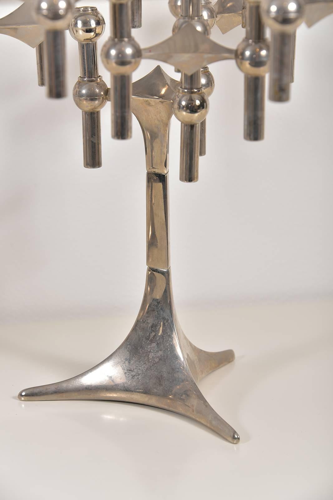 French Silvered Bronze Candelabras For Sale