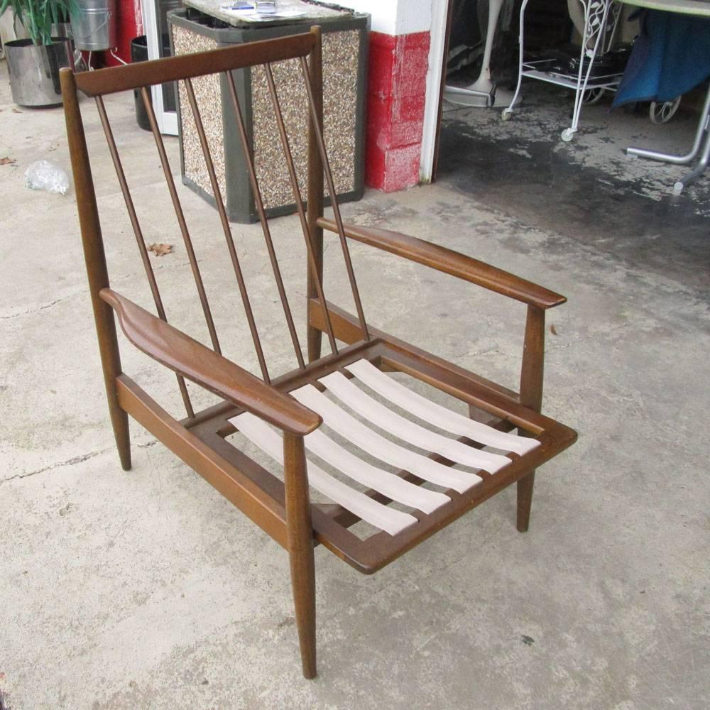 Vintage Danish Teak Lounge Chair In Good Condition In Pasadena, TX