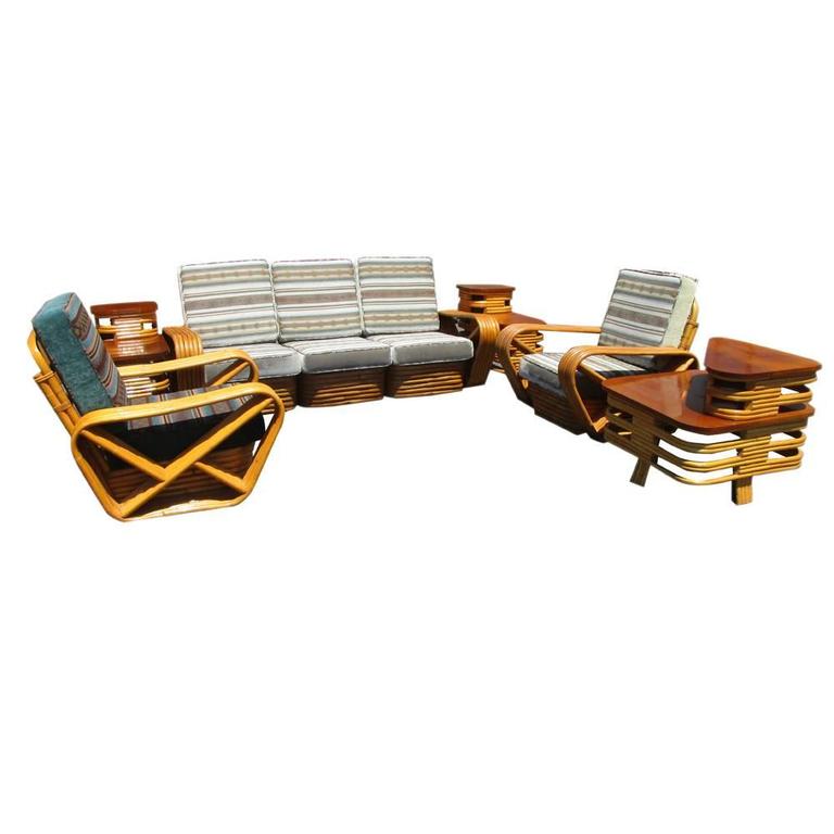 Vintage MidCentury Rattan Frankl Style Sofa at 1stdibs